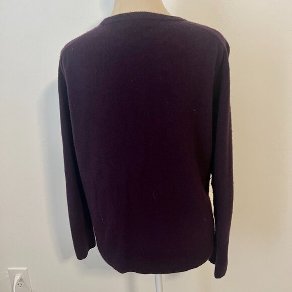 Johnny Was Mishika Cashmere Embroidered Sweater Waffle Knit Purple Size L - Picture 8 of 11